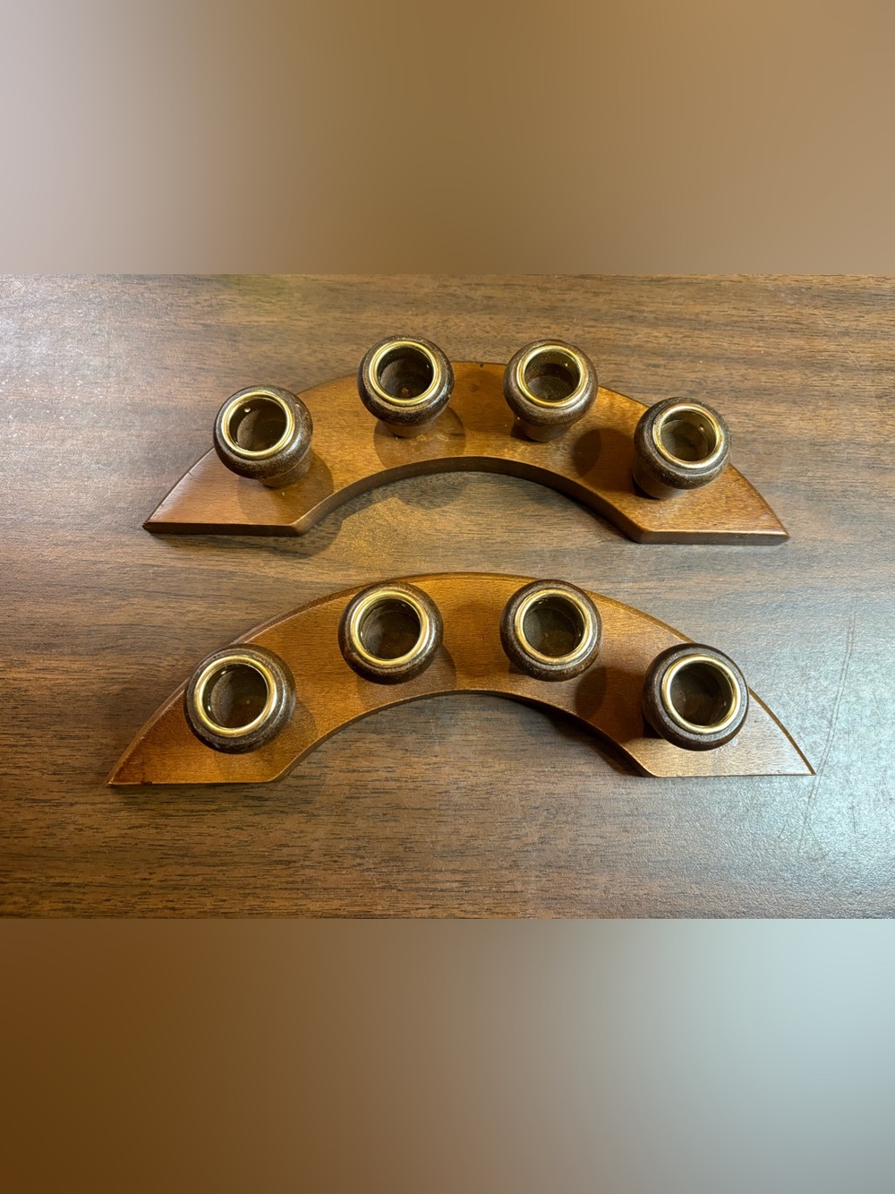 Wooden Five-Holder Candle Arch - Brown